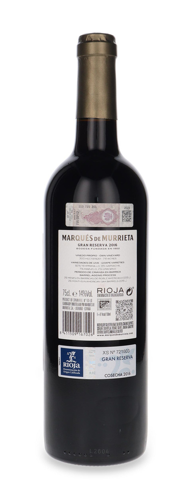 Marques De Murrieta Rioja Gran Reserva 2016 /14% / 0,75l