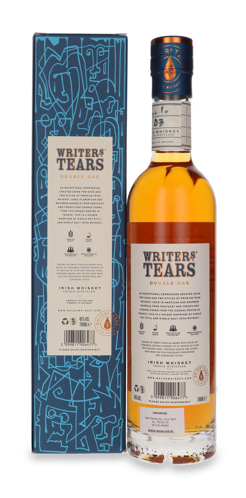 Writers Tears Double Oak Bourbon &amp; Cognac Irish Whiskey / 46%/ 0.7l