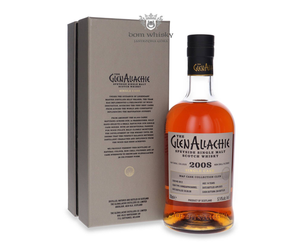 GlenAllachie 2008, 14-year-old, Chinquapin Barrel # 6912 / 57.4%/ 0.7l