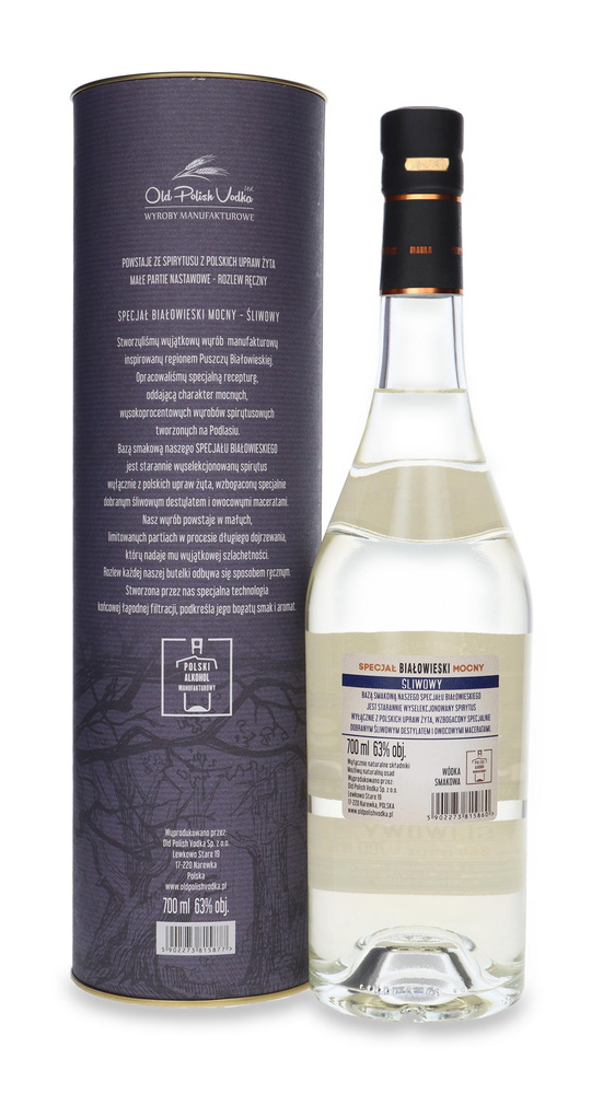 Wódka Specjał Białowieski Mocny Śliwkowy / 63% / 0,7l