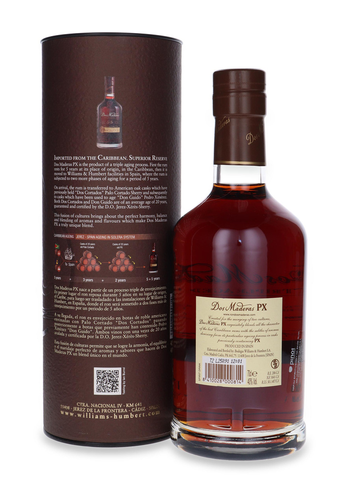 Dos Maderas 5 + 5 PX Triple Aged Rum /  40% / 0,7l
