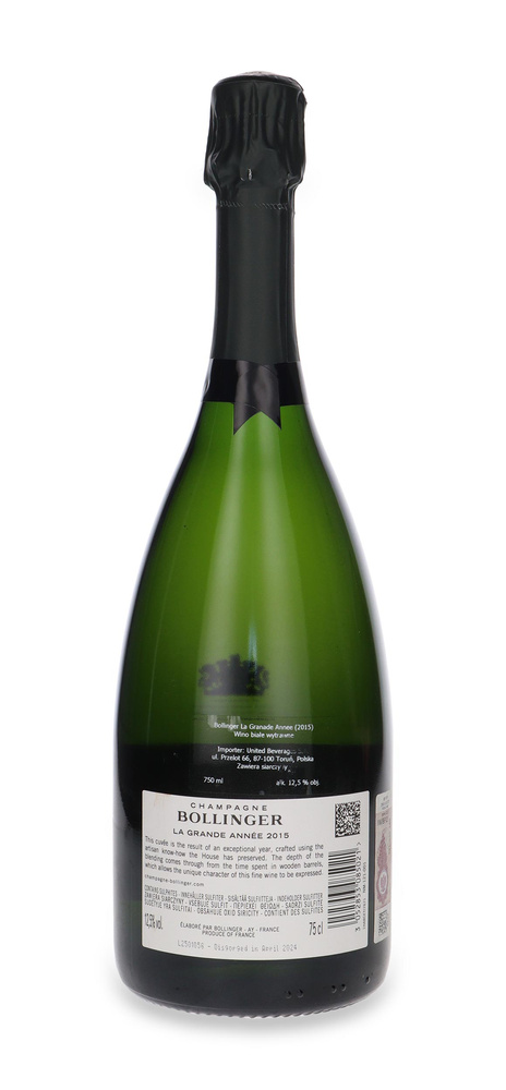 Szampan Bollinger La Grande Annee 2015 / 12,5%/ 0,75l