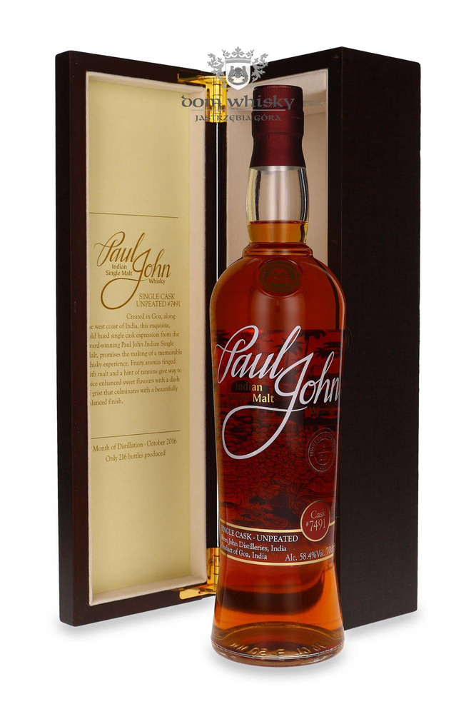 Paul John 2016 (Bottled 2021) M&amp;P Cask Collection Club, Cask # 7491 / 58.4% / 0.7l