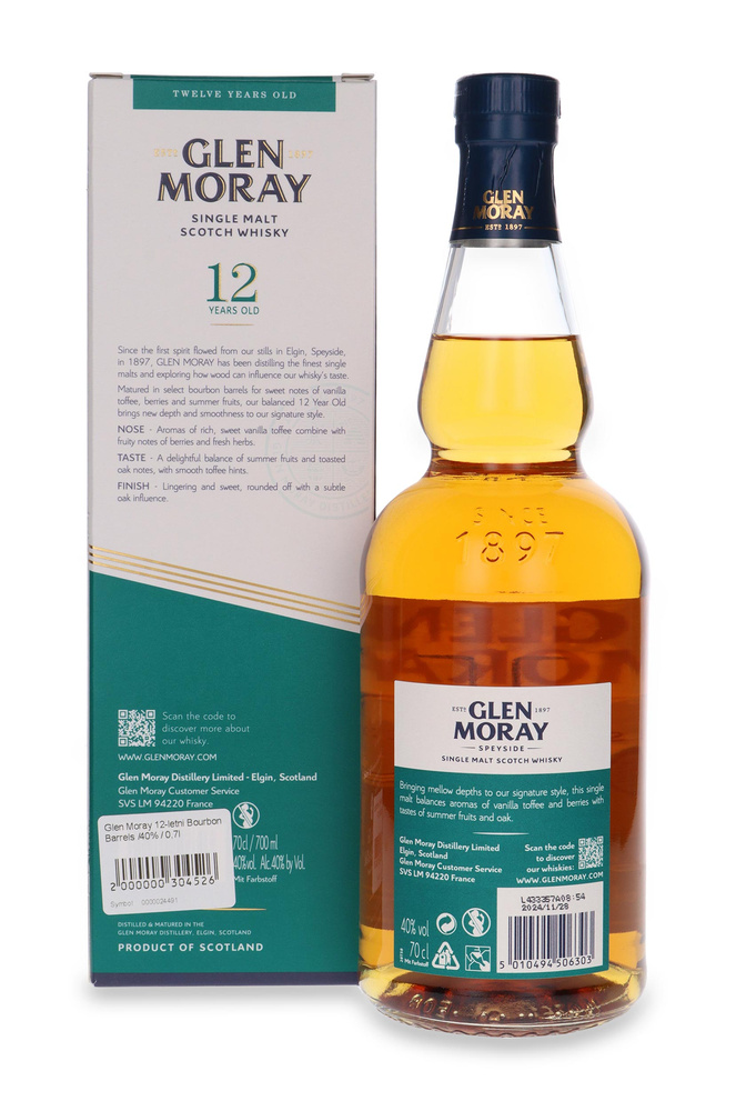 Glen Moray 12-letni Bourbon Barrels /40% / 0,7l