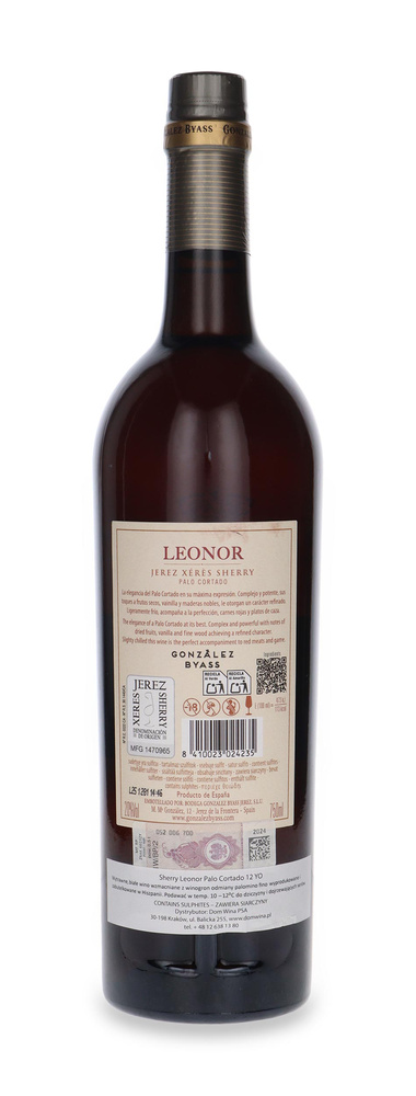 Gonzalez Byass Jerez Sherry Leonor 12-letni Palo Cortado / 20% / 0,75l