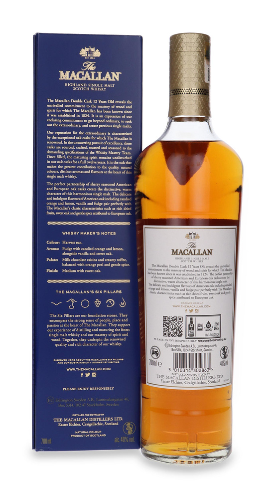 Zestaw 2 szt. The Macallan 12-letni Double Cask/ 40%/ 0,7l