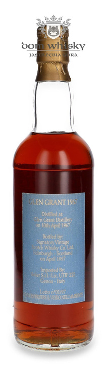 Glen Grant 30-letni (D.1967, B.1997) Signatory Vintage / 43%/ 0,7l			