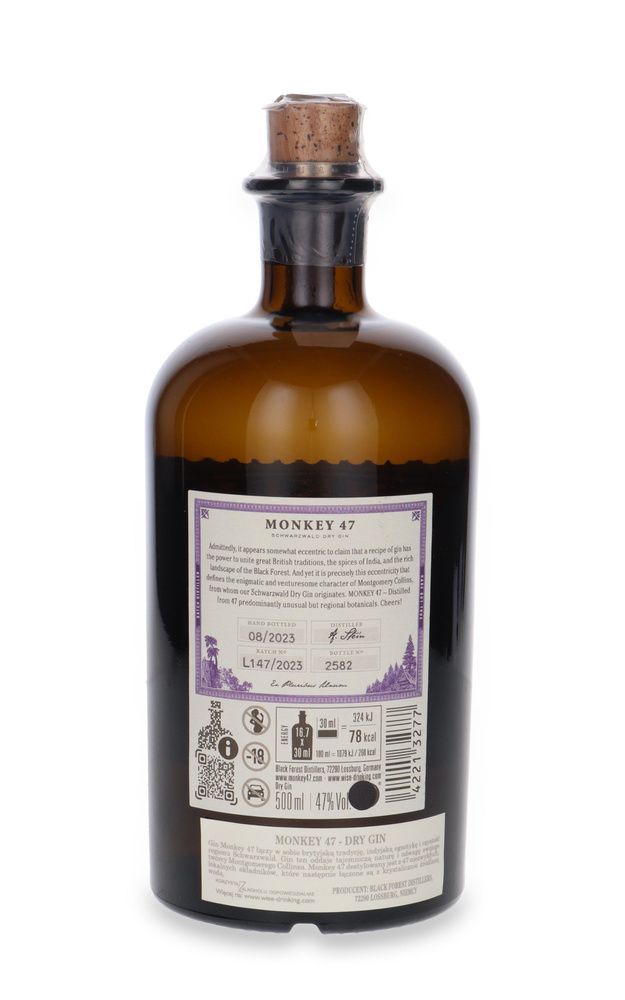 Monkey 47 Schwarzwald Dry Gin / 47% / 0.5l