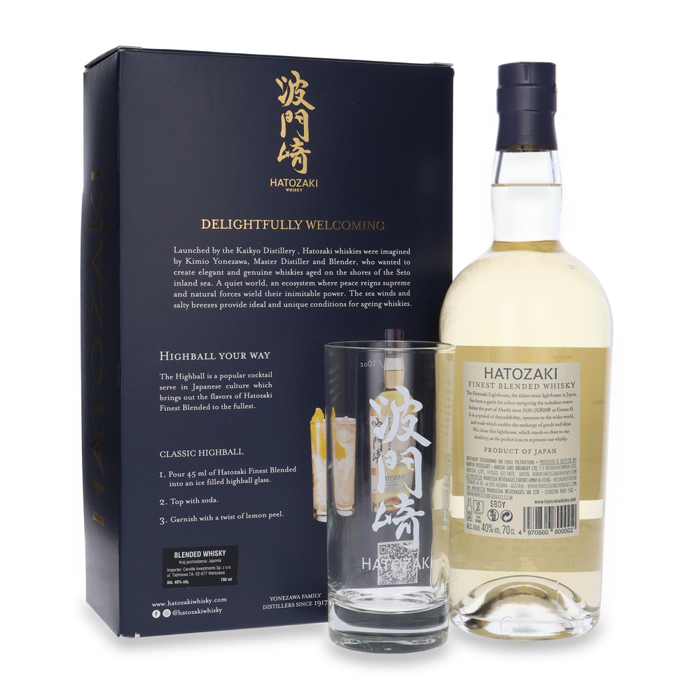 Hatozaki Japanese Blended Whisky + szklanka / 40%/ 0,7l
