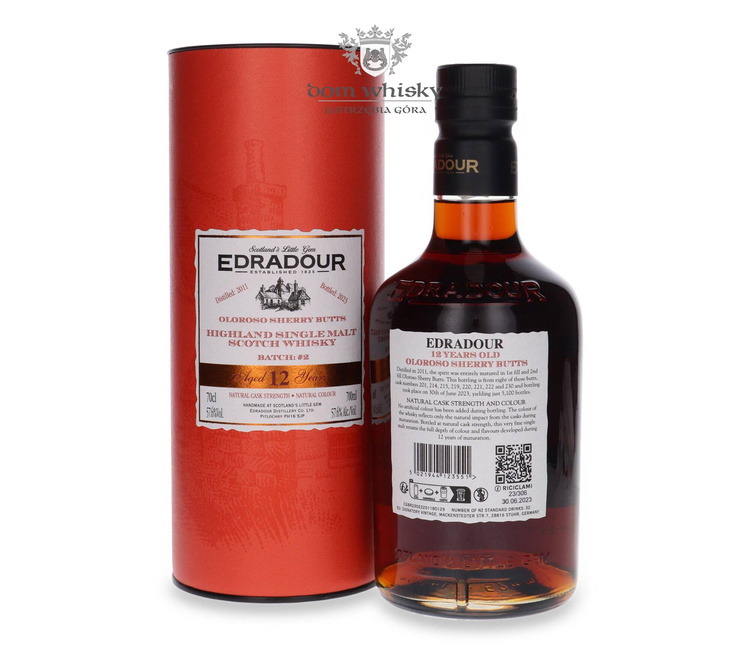 Edradour 12-letni (D.2011, B.2023) Oloroso Sherry Butts, Batch # 2 / 57,6% / 0,7l	