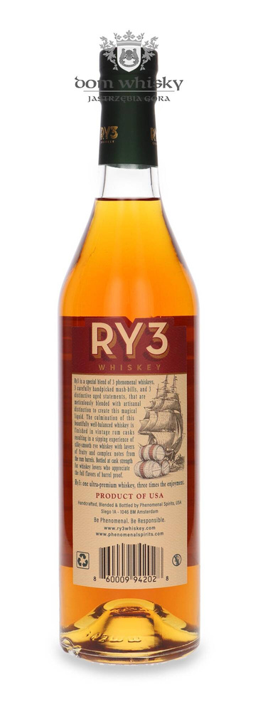 Ry3 Rye Whiskey Cask strength Rum Cask Finish / 58.6% / 0.7l