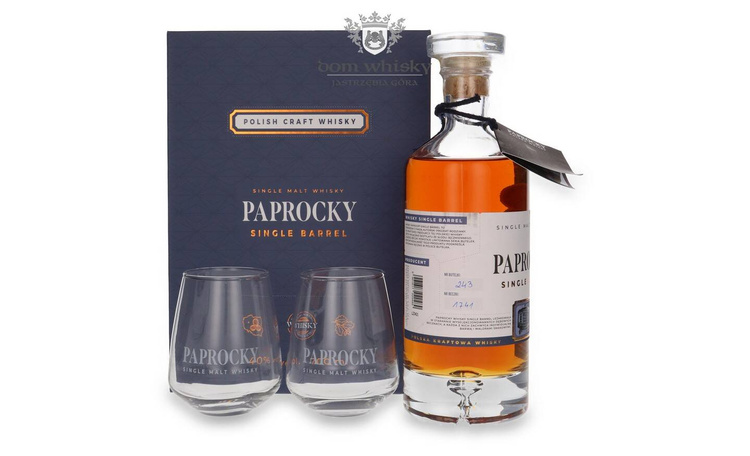 Paprocky Single Barrel + szklanki / 40% / 0,7l