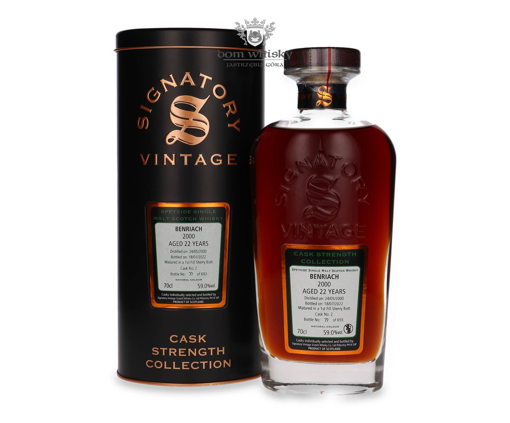 Benriach 22-letni (D.2000, B.2022) Signatory Vintage / 59%/ 0,7l