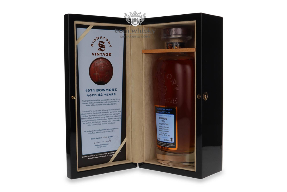 Bowmore 42-year-old (D.1974, B.2017) Signatory Vintage / 49.6% / 0.7l