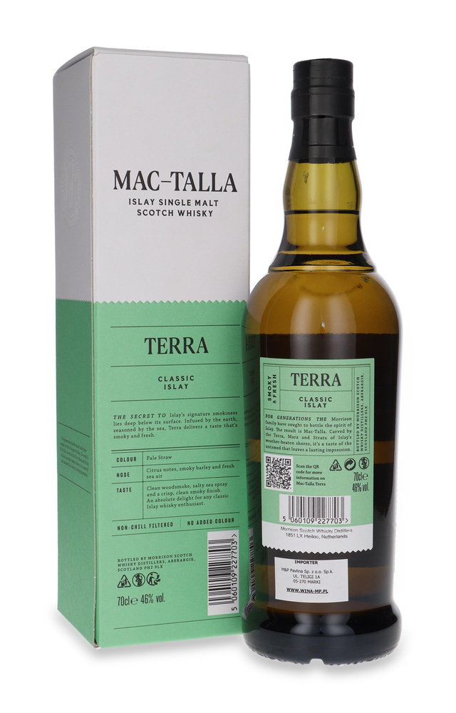 Mac-Talla Terra, Classic Islay Single Malt Whiskey / 46%/ 0.7l