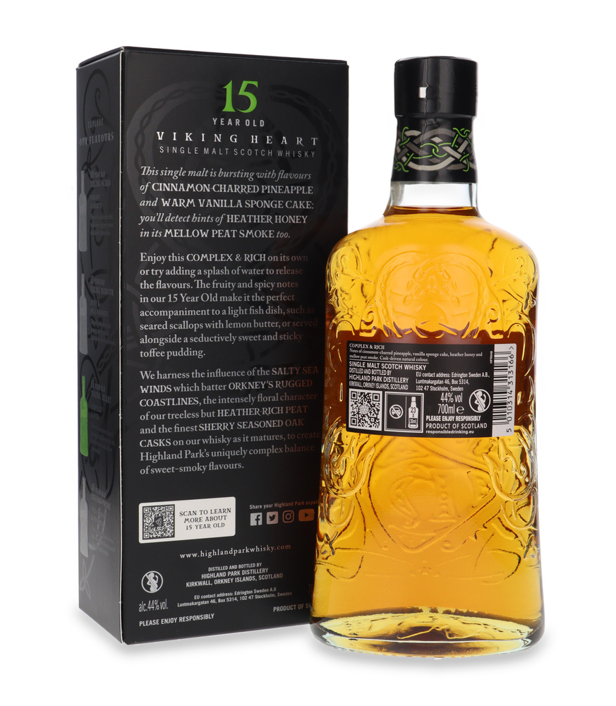 Highland Park 15 Year Old Viking Heart Complex & Rich / 44% / 0.7l
