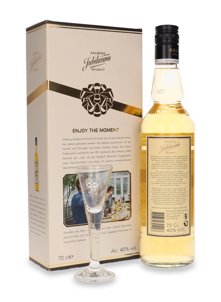 Aalborg Jubilaeums Akvavit + glass / 40% / 0.7l