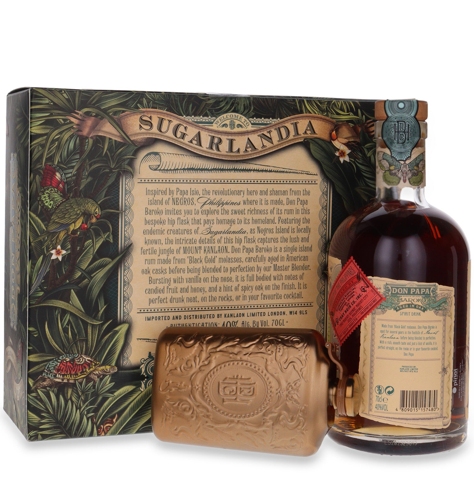 Don Papa Baroko Rum Philipines + piersiówka / 40% / 0,7l