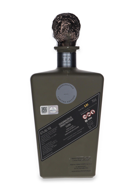 Mezcal Satryna Artesanal Cenizo 15-letni /bez opakowania / 47% /0,7l