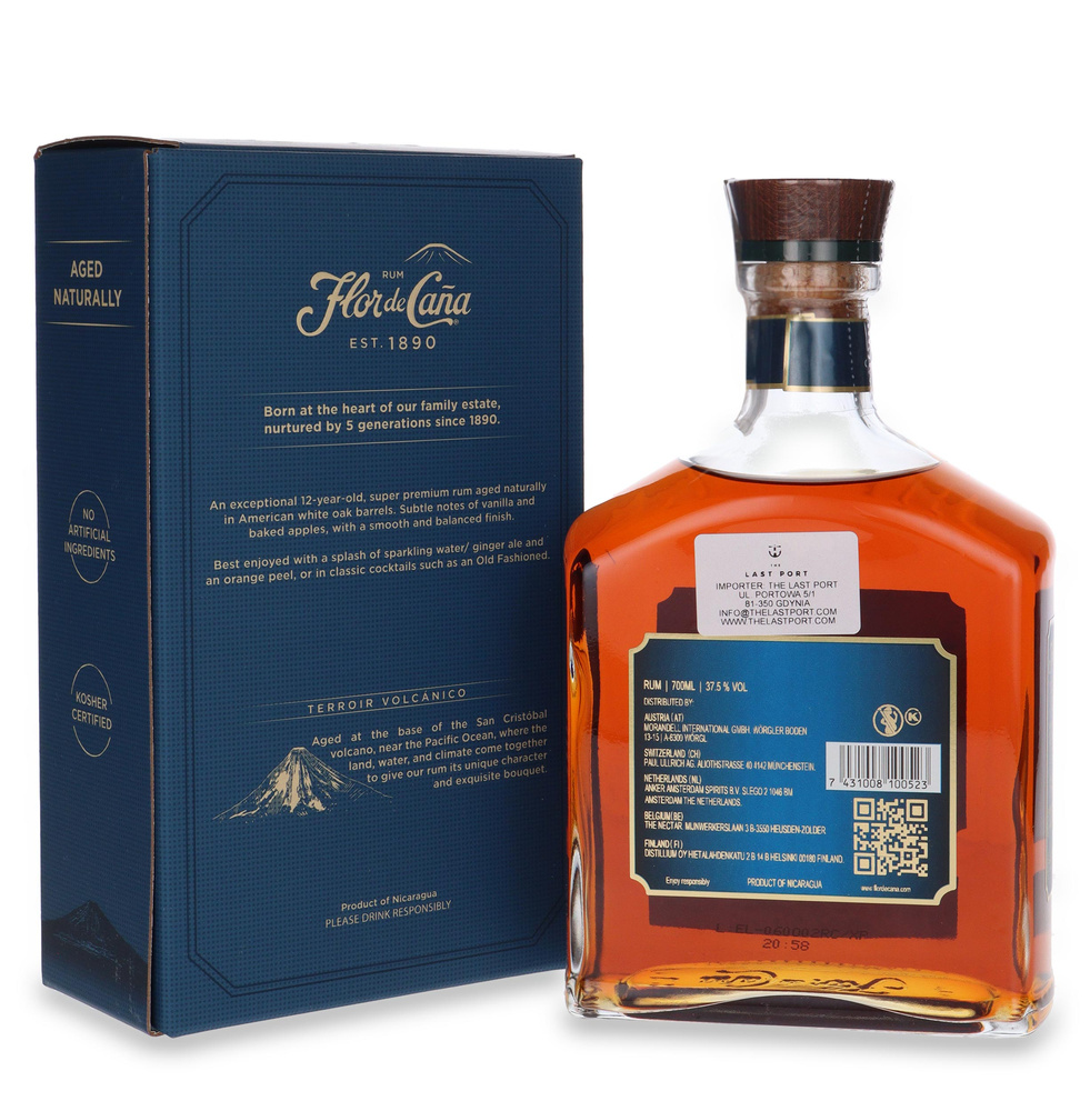 Flor De Cana 12-letni Rum /karton / 37,5% / 0,7l