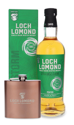 Loch Lomond Single Grain (Peated) / karton / 46% / 0,7l + piersiówka