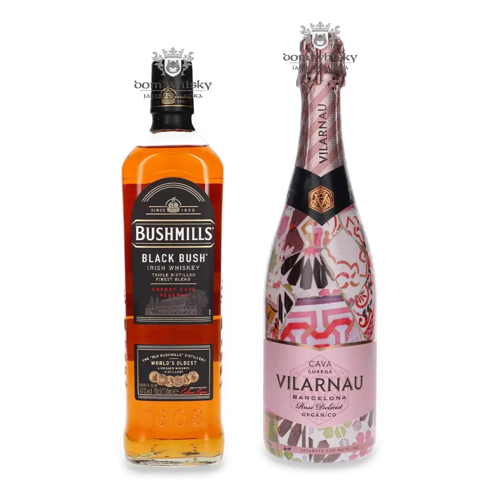 Set Bushmills Black Bush / 40% / 0.7l &amp; Cava Vilarnau Barcelona Rose Delicat Brut Organic / 12% / 0.75l