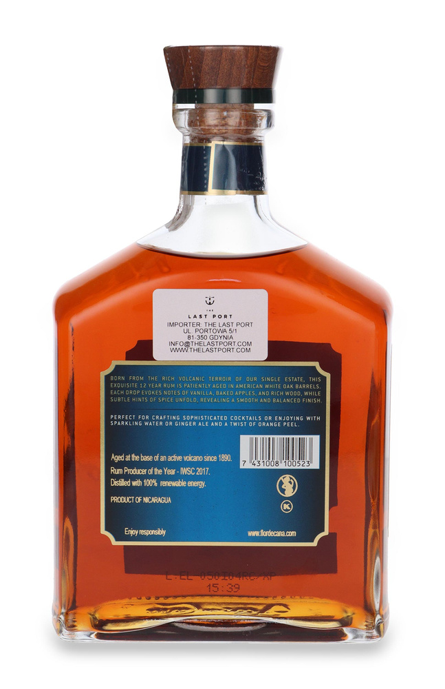 Flor De Cana 12-letni Rum (bez opakowania) / 37,5% / 0,7l