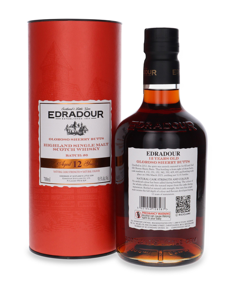 Edradour 12-letni Oloroso Sherry Butts, Batch # 6 / 59,5% / 0,7l