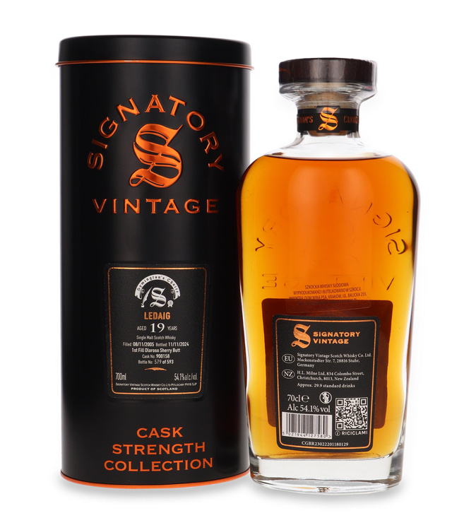 Ledaig 19-letni (D.2005, B.2024) Signatory Vintage / 54,1%/ 0,7l