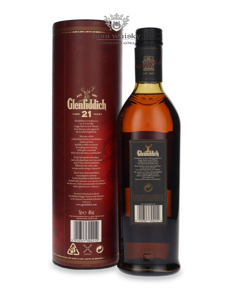 Glenfiddich 21-letni Gran Reserva Cuban Rum Finish/ 40%/0,7l