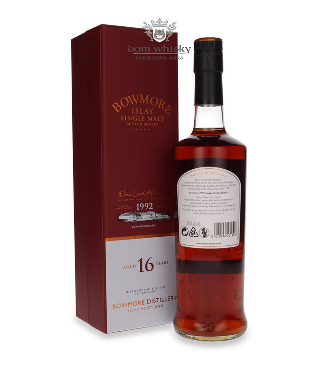 Bowmore 1992, 16-letni, Wine Cask Matured / 53,5% / 0,7l