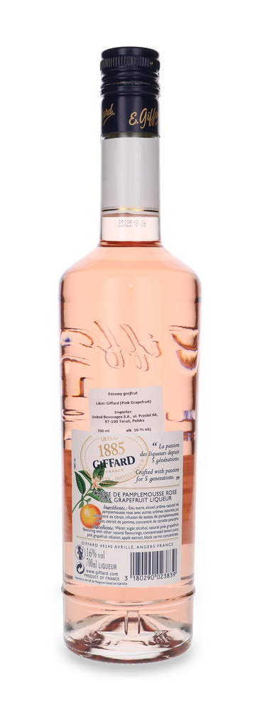 Giffard Crème de Pamplemousse Rose (Pink Grapefruit) bar liqueur /16%/0.7l