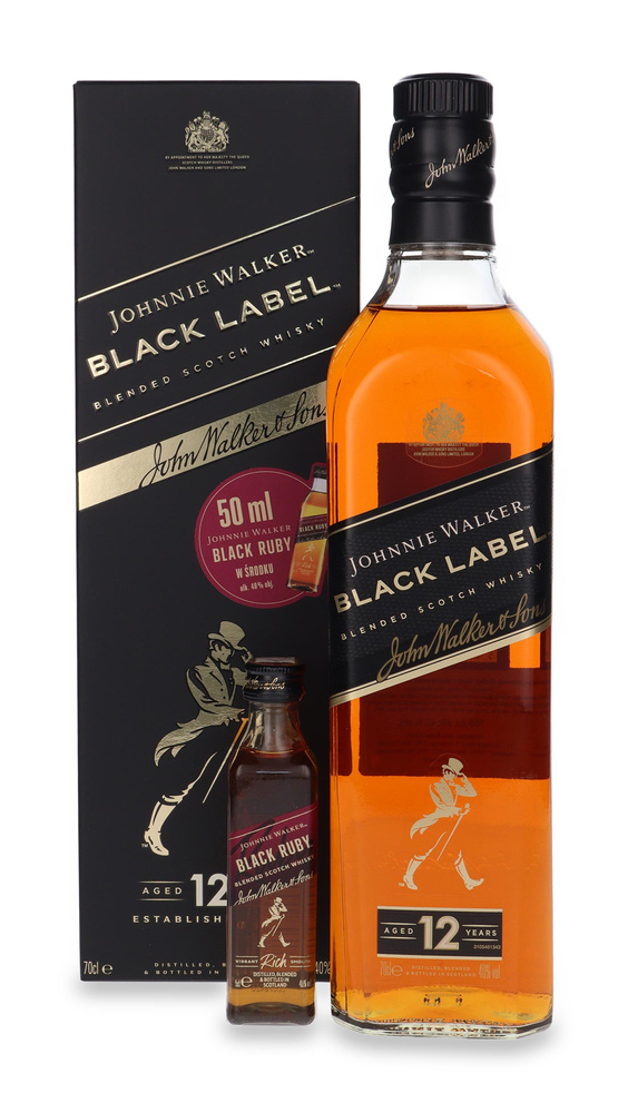 Johnnie Walker Black 12 year old + miniature / 40% / 0.7l