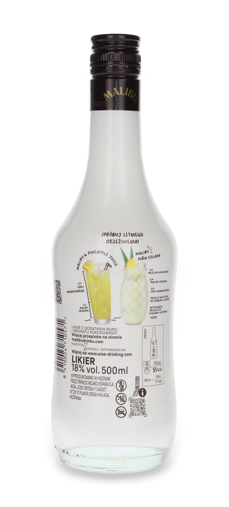 Malibu Caribbean Rum with Coconut / 18% / 0,5l