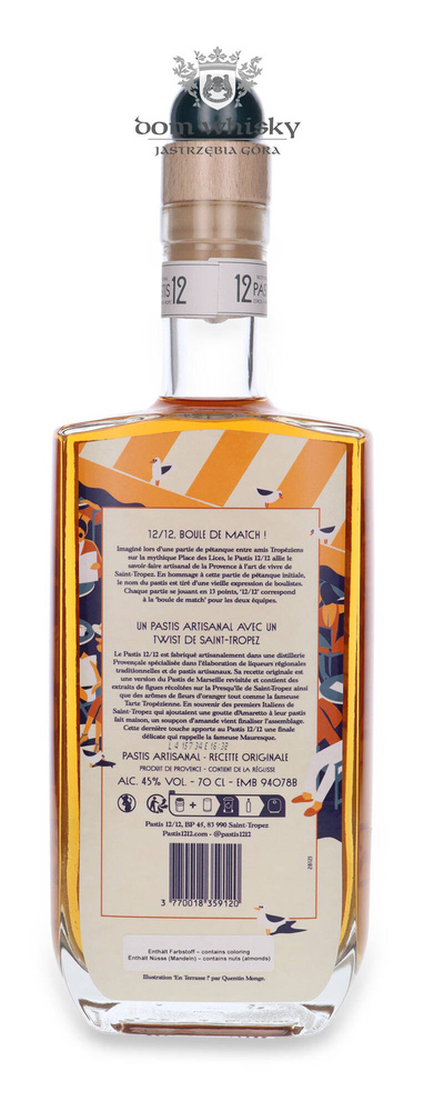 12/12 Pastis de Saint Tropez Rendezvous en Terrasse / 45% / 0.7l
