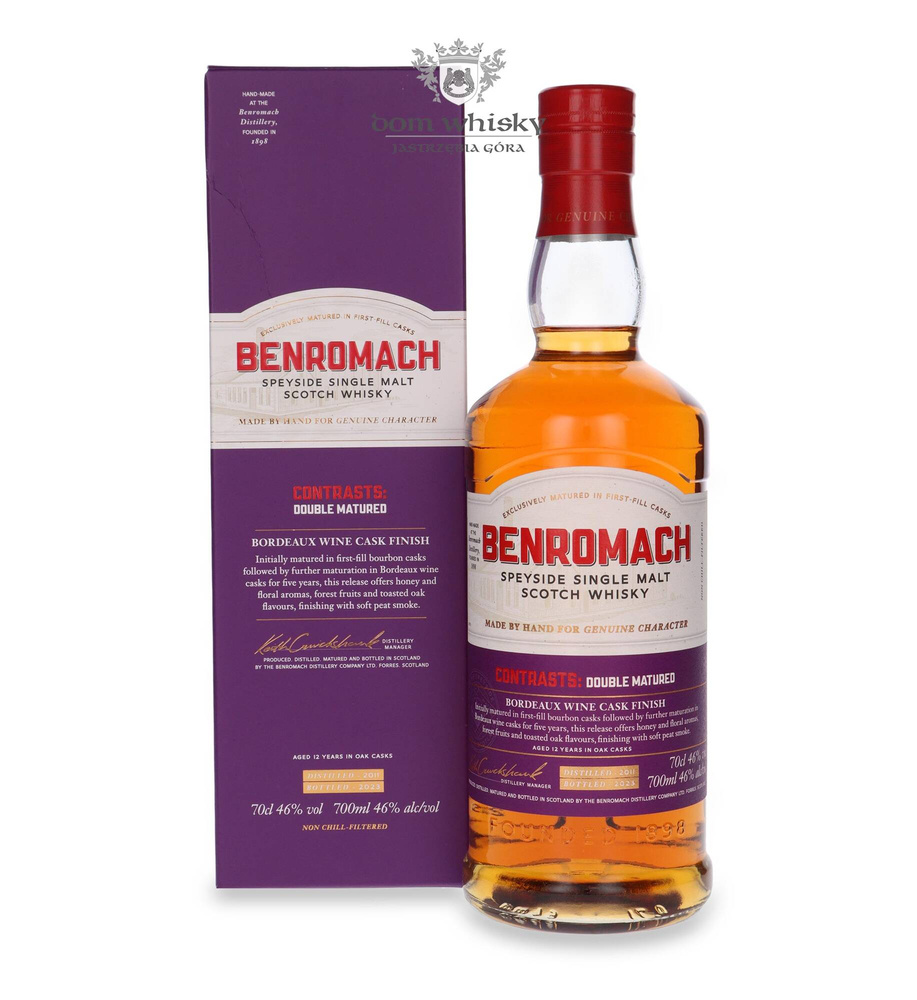 Benromach Contrasts 12-letni (D.2011, B.2023) Bordeaux Wine Cask Finish / 46% / 0,7l	