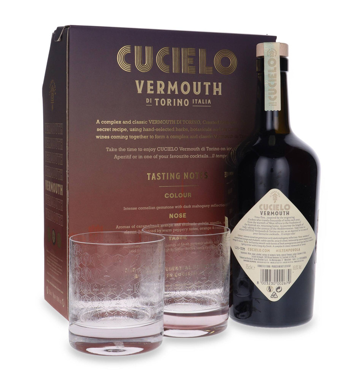 Cucielo Vermouth Di Torino Rosso + 2 szklanki / 16,8% / 0,75l