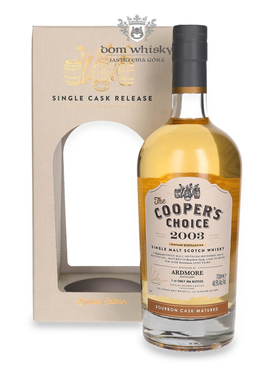 Ardmore 17-letni (D.2003, B.2021) Bourbon Cask Matured, The Cooper’s Choice/ 48,5%/ 0,7l