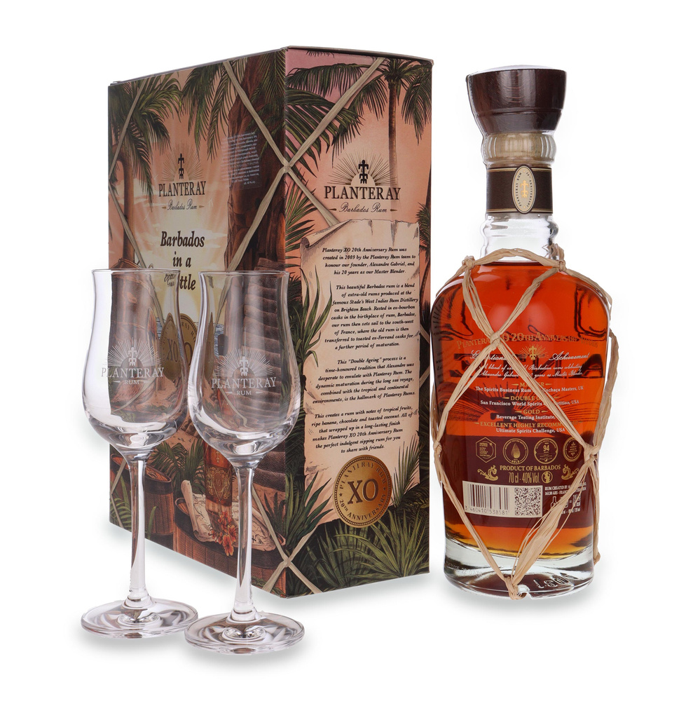 Planteray Barbados XO Rum 20th Anniversary + 2 kieliszki / 40% / 0,7l