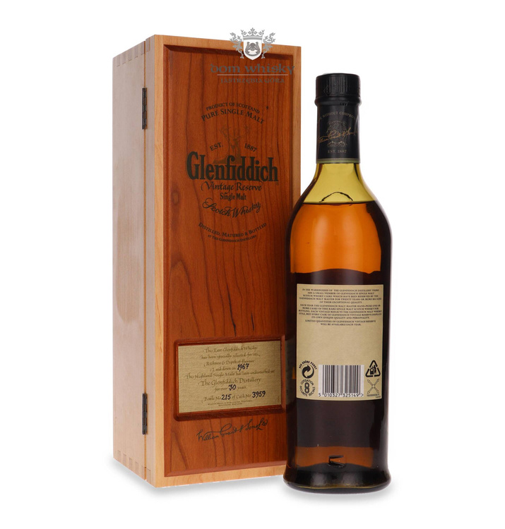 Glenfiddich 1967 Vintage Reserve, 30-letni #3959 /43,6% / 0,7l