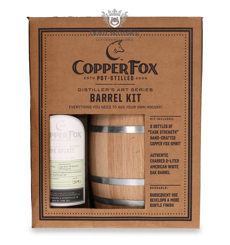 Wasmund’s Copper Fox Rye Spirit, Barrel Kit / 62%/ 2 x 0,7l