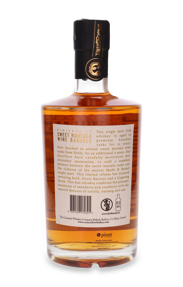 Spade & Bushel 14-letnia Irish Single Malt Whiskey Finished in Sweet Marsala Wine Barrels / 45%/ 0,7l	