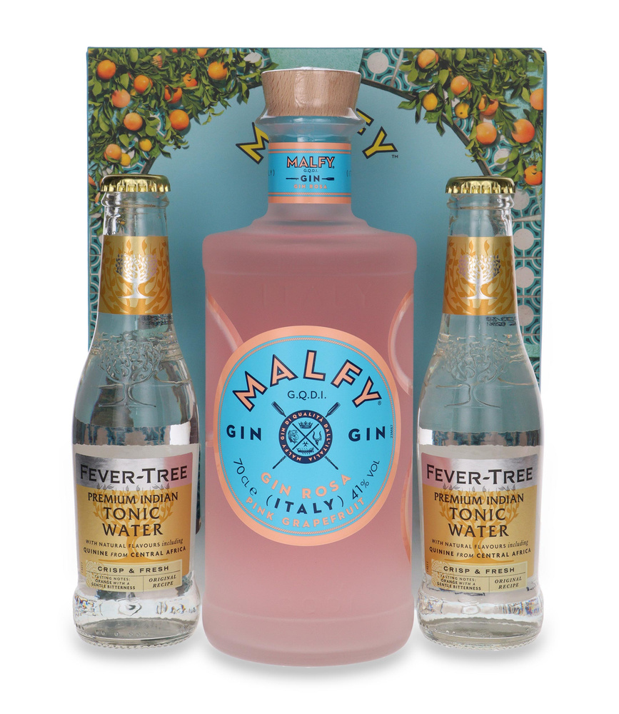 Malfy Gin Rosa (Pink Grapefruit) / 41%/ 0,7l + 2x Tonic Fever-Tree (Premium Indian & Mediterranean)