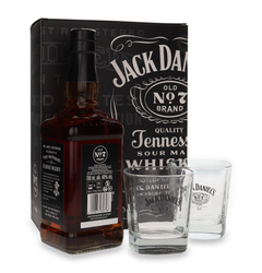 Jack Daniel's Old No. 7 Tennessee Whiskey in a box + 2 glasses / 40%/ 0.7l