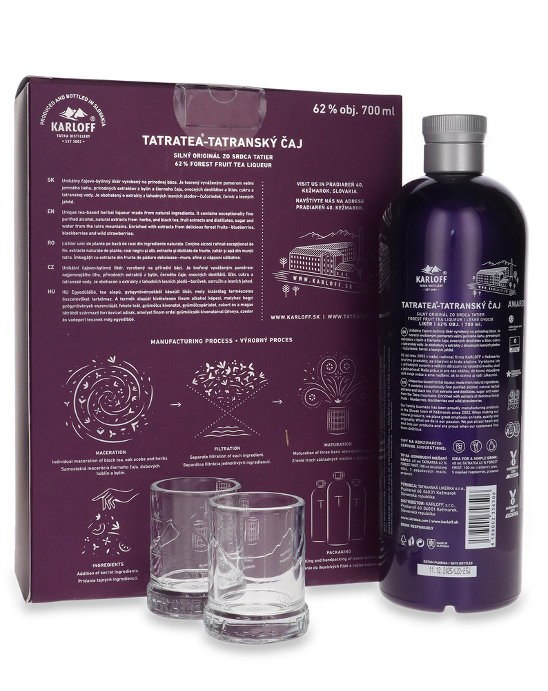 Tatratea Forest Fruit Tea Liqueur + 2 kieliszki / 62% / 0,7l