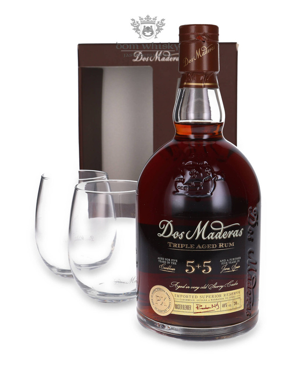 Dos Maderas 5 + 5 Triple Aged Rum Sherry + 2 szklanki / 40% / 0,7l