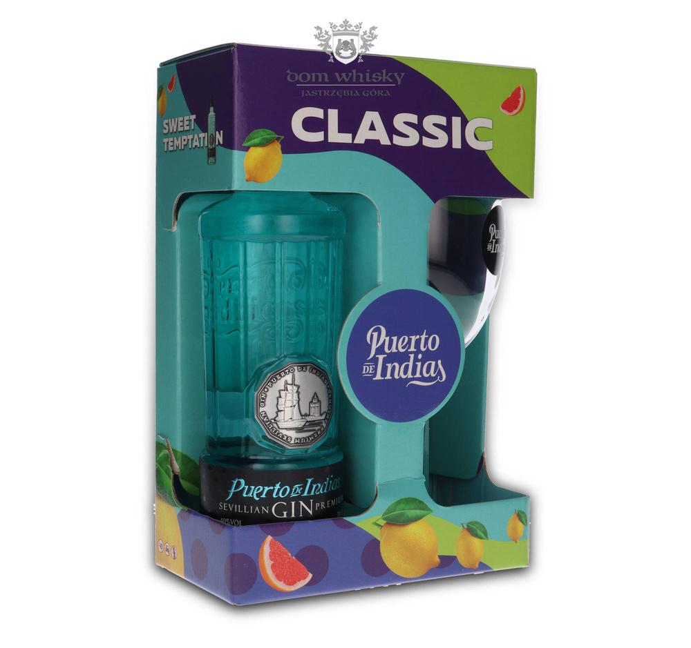 Puerto de Indias Classic Premium Gin z kieliszkiem / 40% / 0,7l