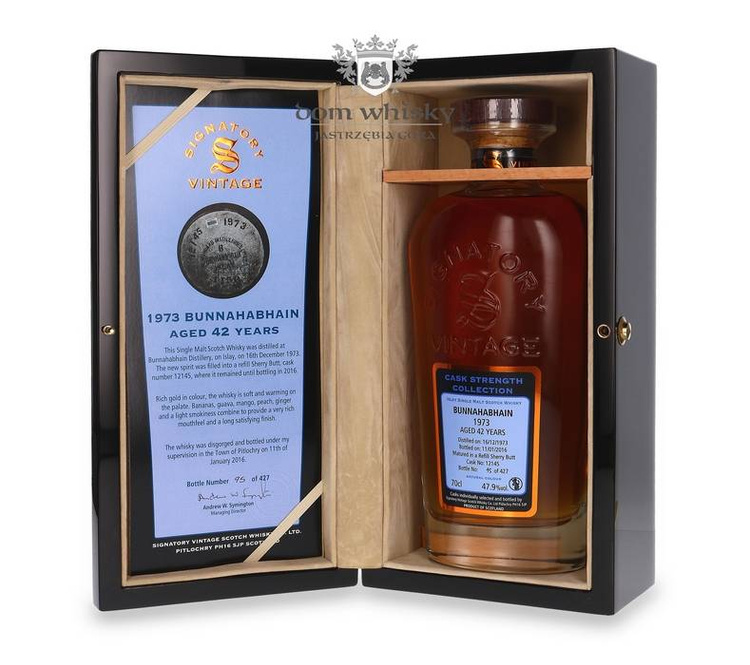 Bunnahabhain 42-letni (D.1973, B.2016) Signatory Vintage / 47,9% / 0,7l