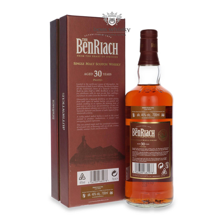 BenRiach Authenticus 30-letni Peated Malt / 46% / 0,7l