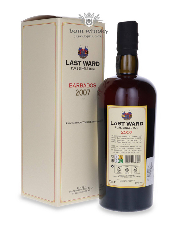 Last Ward 2007 Barbados 16-letni Pure Single Rum / 60% / 0,7l